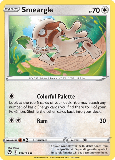 Smeargle (Reverse Holofoil) (137) — Silver Tempest