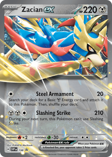 Zacian ex (Holofoil) (198) — Scarlet & Violet Black Star Promos