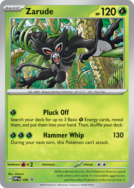 Zarude (Cosmos Holofoil) (199) — Scarlet & Violet Black Star Promos