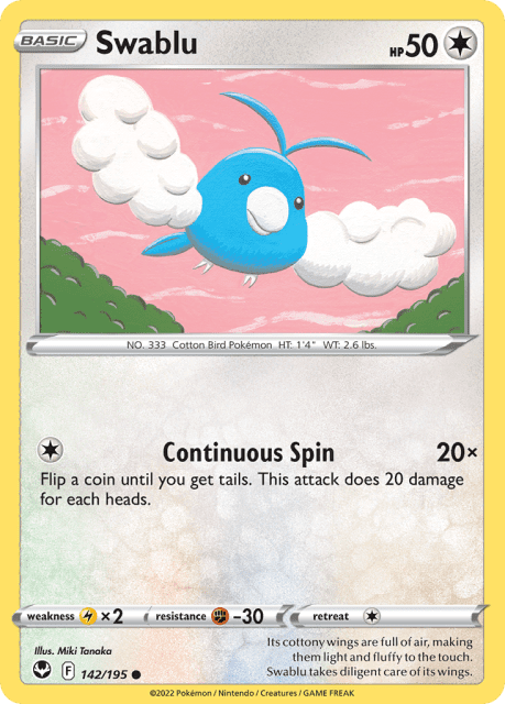 Swablu (Reverse Holofoil) (142) — Silver Tempest