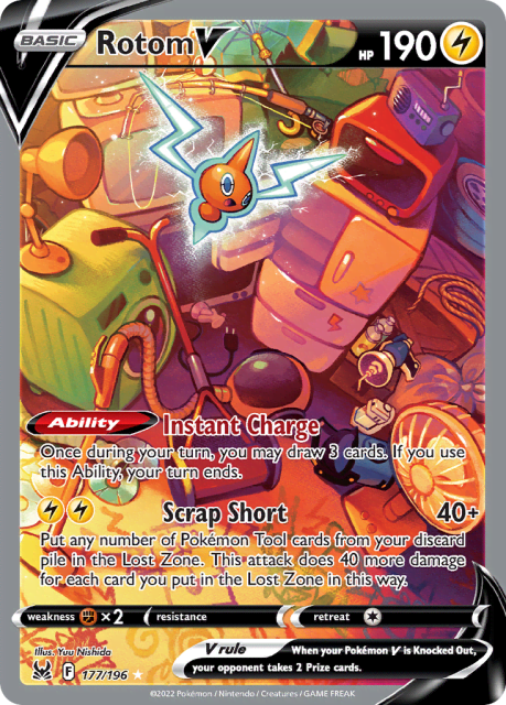 Rotom V (Holofoil) (177) — Lost Origin