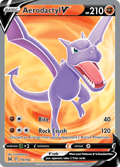 Aerodactyl V (Holofoil) (179) — Lost Origin