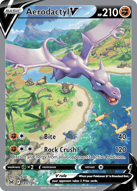 Aerodactyl V (Holofoil) (180) — Lost Origin
