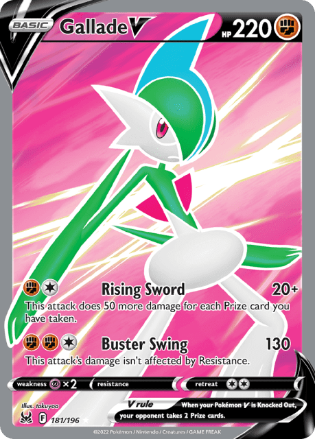 Gallade V (Holofoil) (181) — Lost Origin