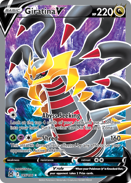 Giratina V (Holofoil) (185) — Lost Origin
