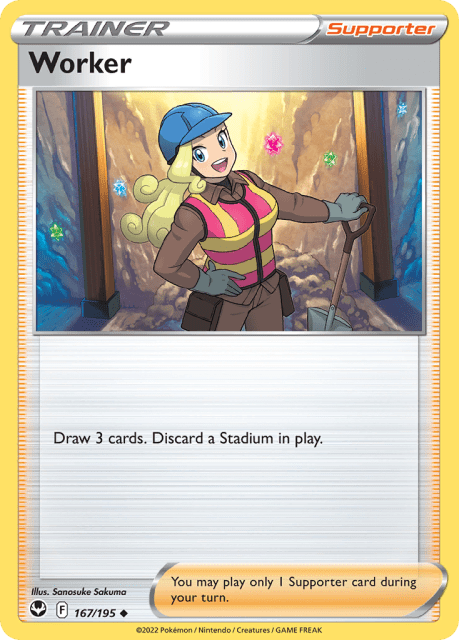 Worker (Reverse Holofoil) (167) — Silver Tempest