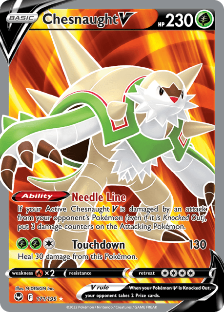 Chesnaught V (Holofoil) (171) — Silver Tempest
