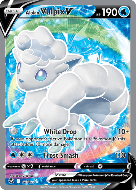 Alolan Vulpix V (Holofoil) (173) — Silver Tempest