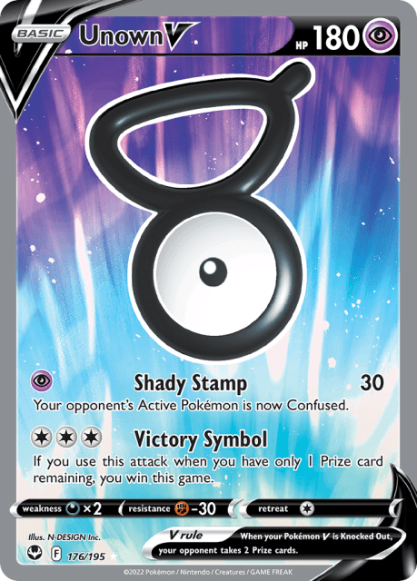 Unown V (Holofoil) (176) — Silver Tempest