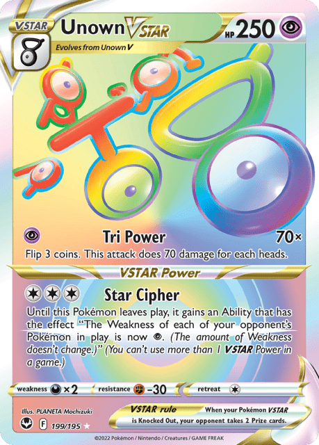 Unown VSTAR (Holofoil) (199) — Silver Tempest