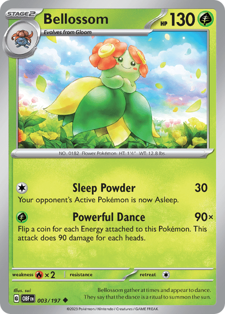 Bellossom (Reverse Holofoil) (3) — Obsidian Flames