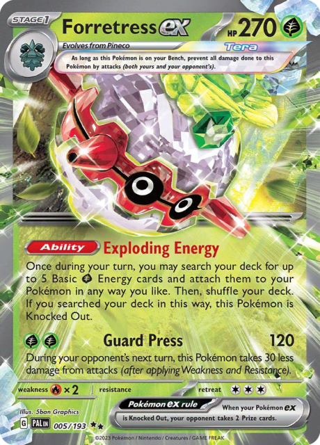 Forretress ex (Holofoil) (5) — Paldea Evolved