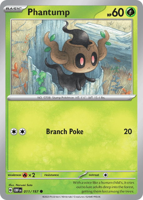 Phantump (Reverse Holofoil) (11) — Obsidian Flames