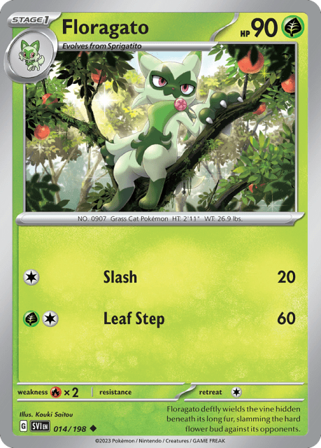 Floragato (Reverse Holofoil) (14) — Scarlet & Violet