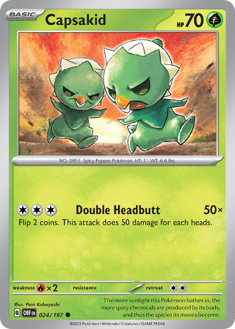 Capsakid (Reverse Holofoil) (24) — Obsidian Flames