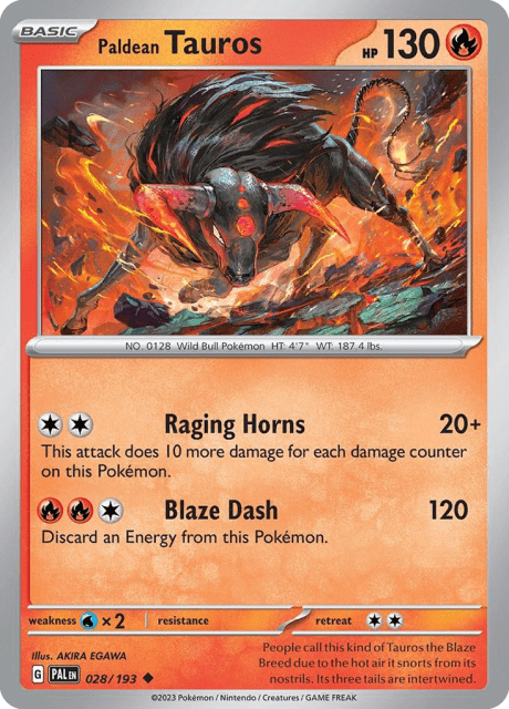 Paldean Tauros (28) — Paldea Evolved