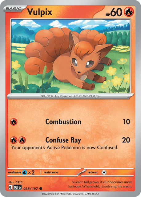 Vulpix (Reverse Holofoil) (28) — Obsidian Flames