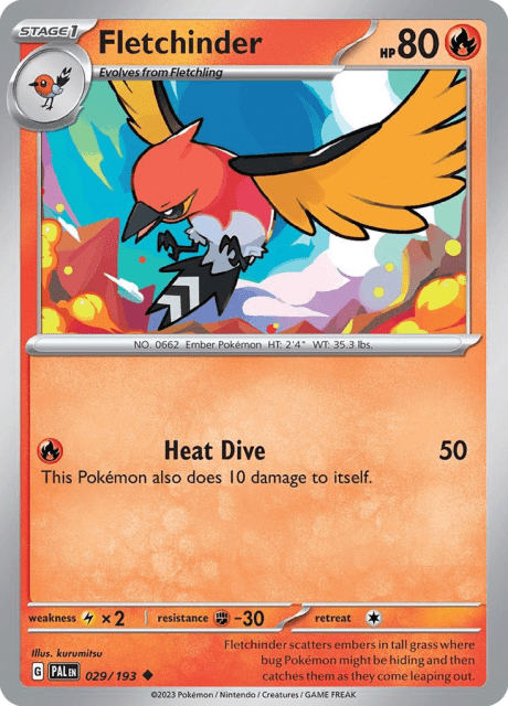 Fletchinder (Reverse Holofoil) (29) — Paldea Evolved