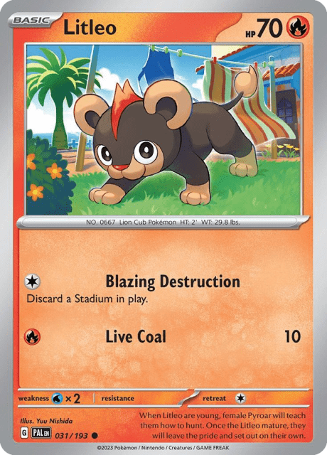 Litleo (Reverse Holofoil) (31) — Paldea Evolved