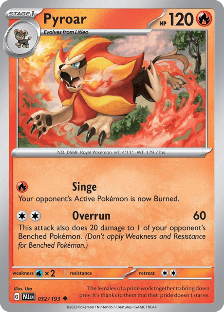 Pyroar (Reverse Holofoil) (32) — Paldea Evolved