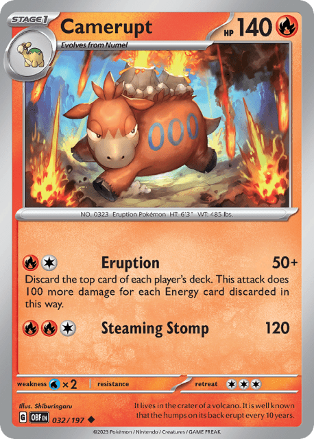 Camerupt (32) — Obsidian Flames