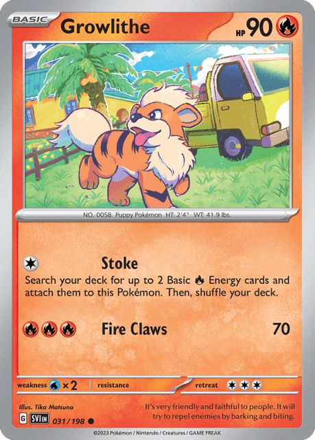 Growlithe (Reverse Holofoil) (31) — Scarlet & Violet