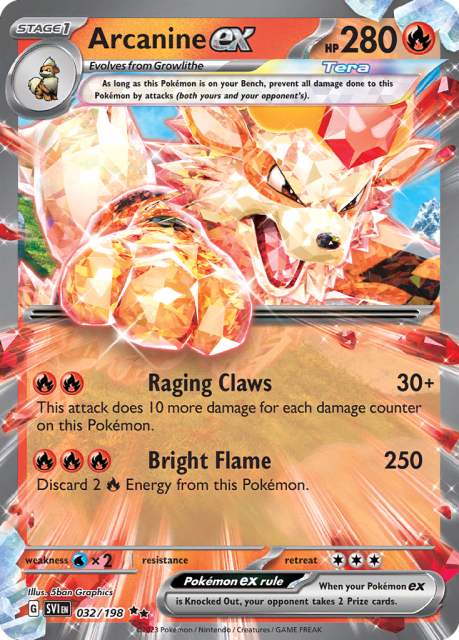 Arcanine ex (Holofoil) (32) — Scarlet & Violet