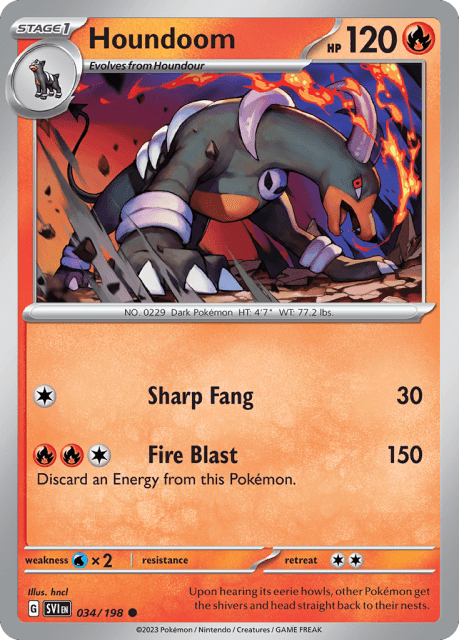 Houndoom (Reverse Holofoil) (34) — Scarlet & Violet