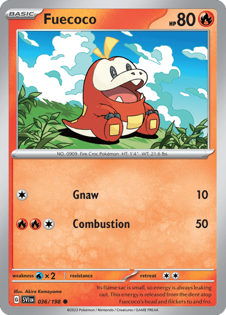 Fuecoco (Reverse Holofoil) (36) — Scarlet & Violet
