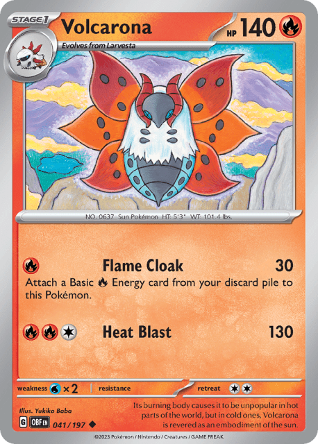 Volcarona (Reverse Holofoil) (41) — Obsidian Flames