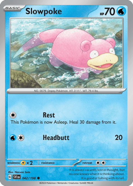 Slowpoke (Reverse Holofoil) (42) — Scarlet & Violet