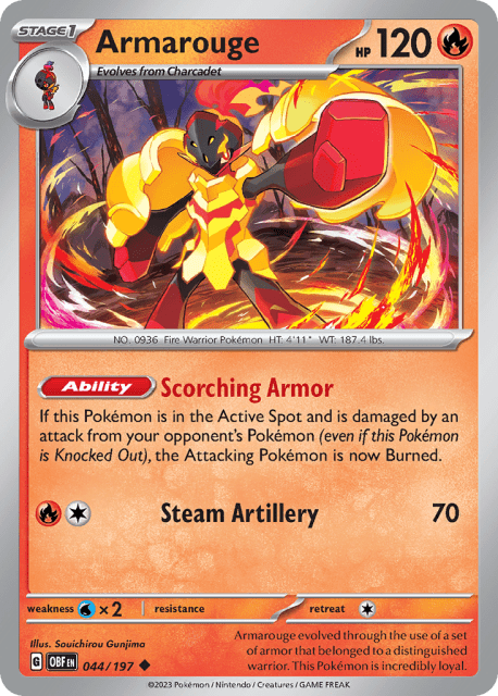 Armarouge (Reverse Holofoil) (44) — Obsidian Flames