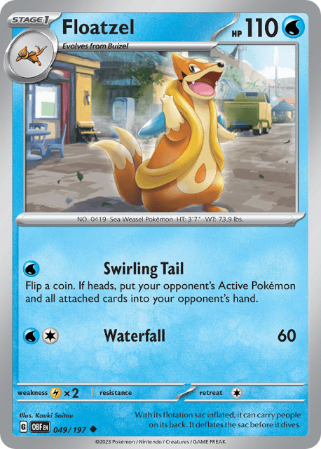 Floatzel (Reverse Holofoil) (49) — Obsidian Flames