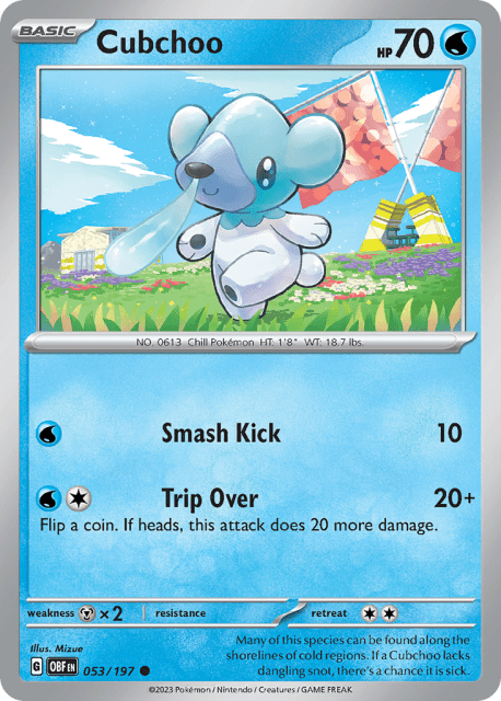 Cubchoo (Reverse Holofoil) (53) — Obsidian Flames