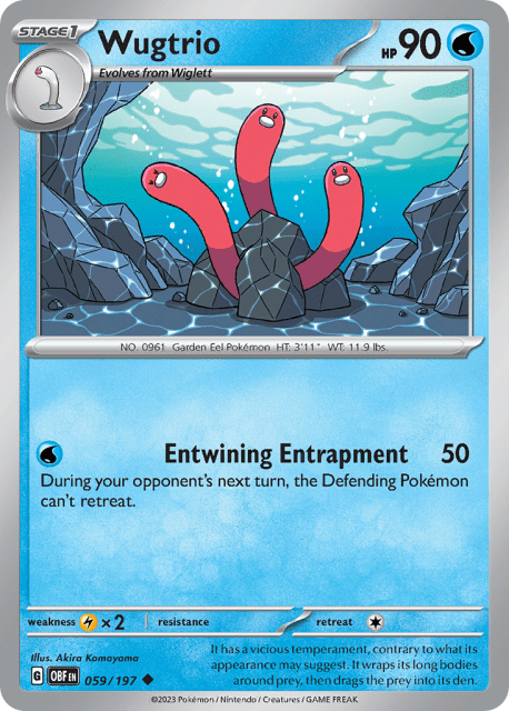 Wugtrio (Reverse Holofoil) (59) — Obsidian Flames