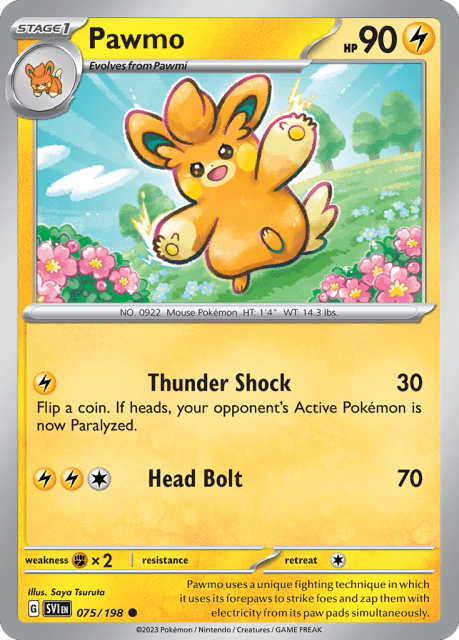 Pawmo (Reverse Holofoil) (75) — Scarlet & Violet