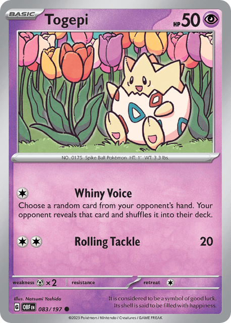 Togepi (Reverse Holofoil) (83) — Obsidian Flames