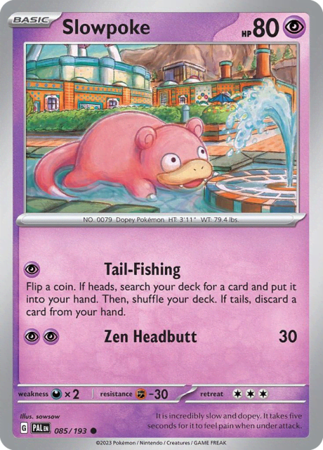 Slowpoke (Reverse Holofoil) (85) — Paldea Evolved