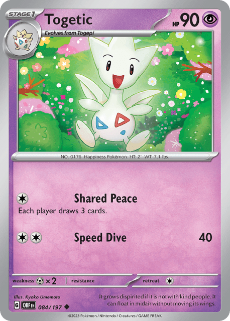 Togetic (Reverse Holofoil) (84) — Obsidian Flames