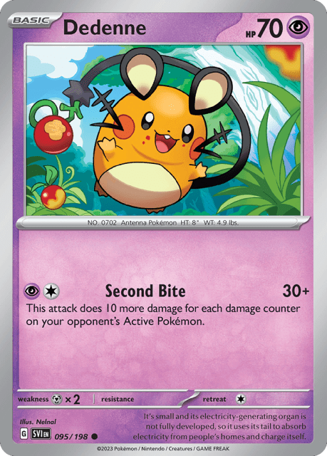 Dedenne (Reverse Holofoil) (95) — Scarlet & Violet