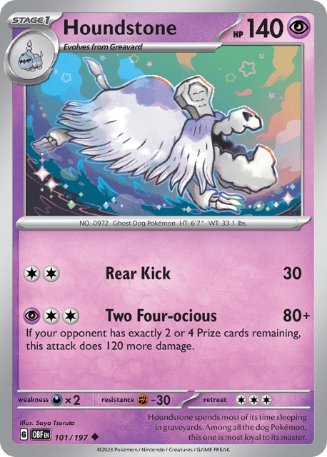 Houndstone (Reverse Holofoil) (101) — Obsidian Flames