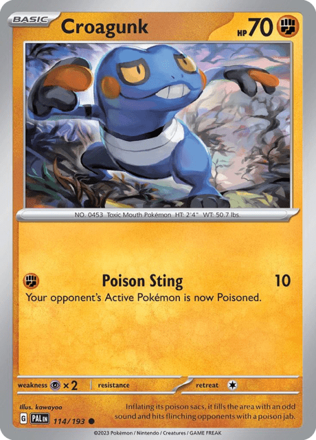 Croagunk (Reverse Holofoil) (114) — Paldea Evolved