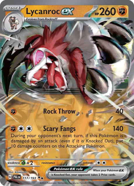 Lycanroc ex (Holofoil) (117) — Paldea Evolved