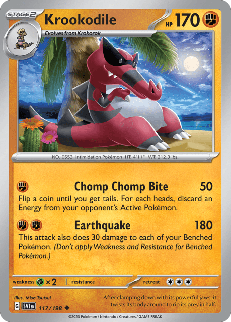Krookodile (Reverse Holofoil) (117) — Scarlet & Violet