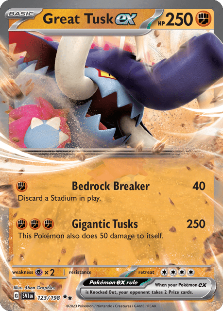 Great Tusk ex (Holofoil) (123) — Scarlet & Violet