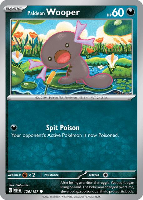 Paldean Wooper (Reverse Holofoil) (126) — Obsidian Flames