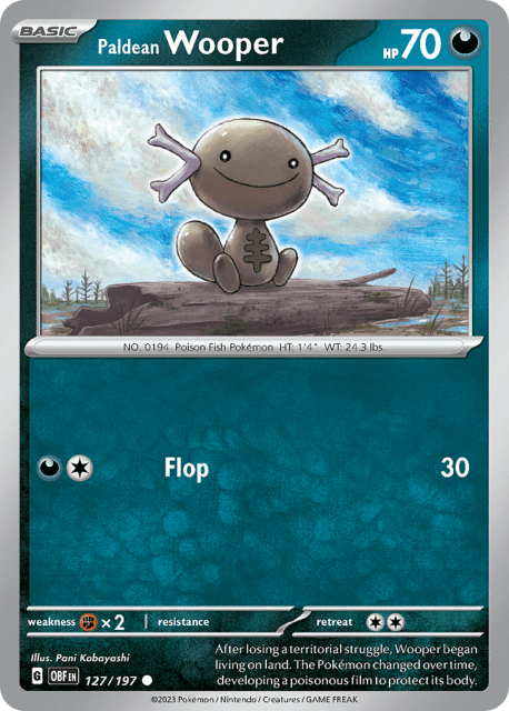 Paldean Wooper (Reverse Holofoil) (127) — Obsidian Flames