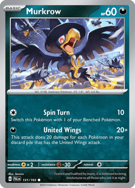 Murkrow (Reverse Holofoil) (131) — Paldea Evolved