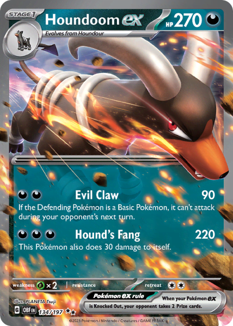 Houndoom ex (Holofoil) (134) — Obsidian Flames
