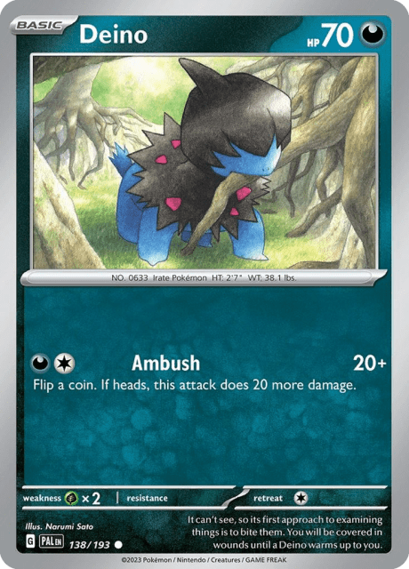 Deino (Reverse Holofoil) (138) — Paldea Evolved
